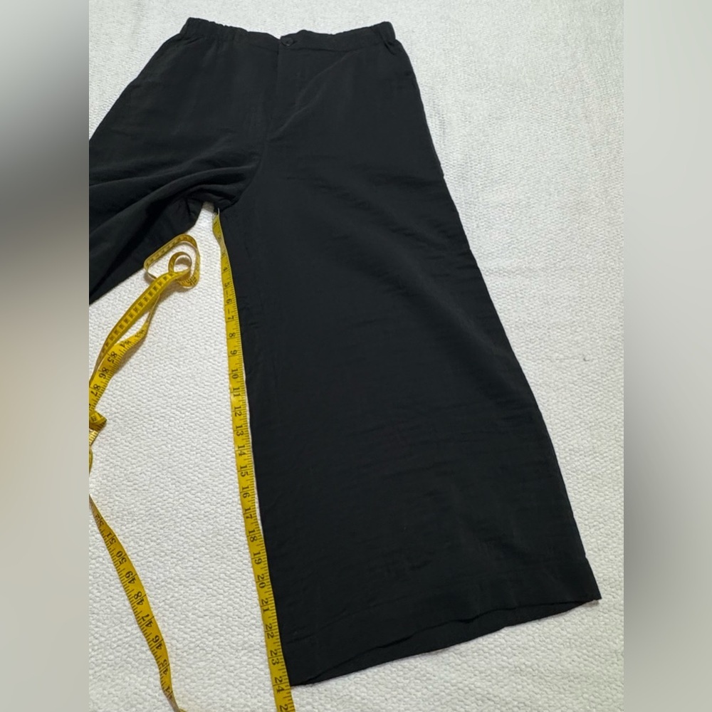 Bitte Kai Rand Size M Black Linen Blend Wide Legs High Rise Cullotte Pants - Picture 12 of 16